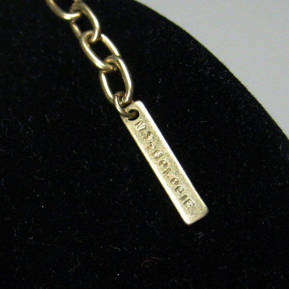 Mythologie Necklace Jewelry Fashion Women 17 Inch Goldtone Cluster Blue Runway - Picture 6 of 6